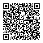 Zwart-witte QR-code op witte achtergrond, te scannen voor folder over totale maagresectie en voedingsadviezen.