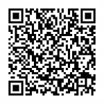 Zwart-witte QR-code op witte achtergrond met informatie over hart- en dotterbehandeling, scanbaar met een QR-scanner.