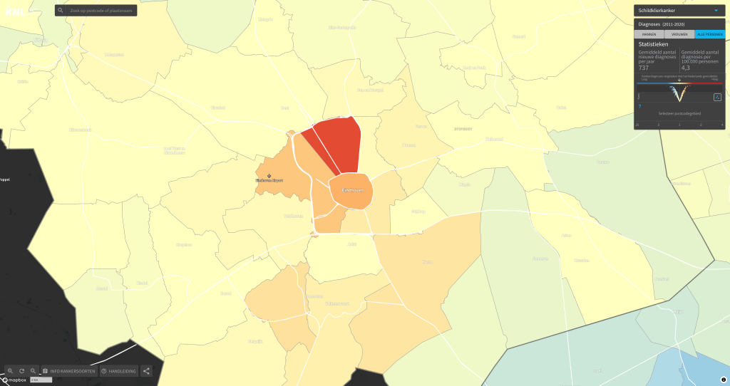 Kaart met kleurcodes toont bevolkingsgroei per wijk rond Zürich, 2010-2022; centrum donkerrood voor hoogste groei.